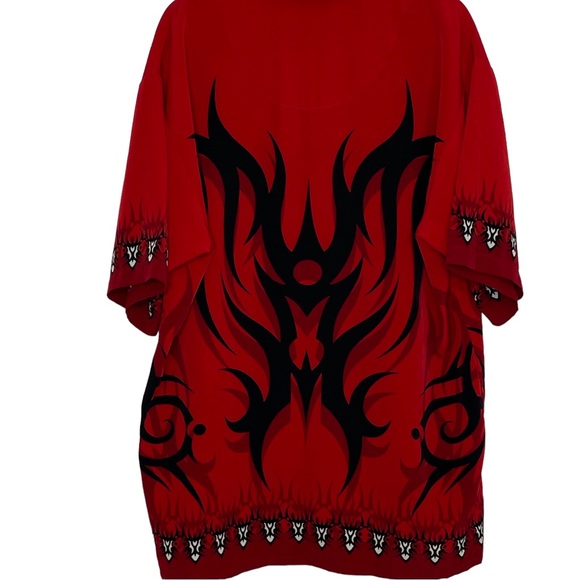 Dragonfly Clothing Company Short Sleeve Button-up Shirt Red and Black Size XL - Picture 3 of 9
